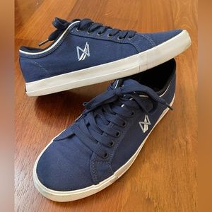 NAUTICA sneakers canvas navy blue mens 8 shoes low boys lace-up boat shoe loafer